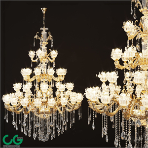 Golden European-style Classic Crystal Chandelier Light Golden Alloy Crystal Lighting